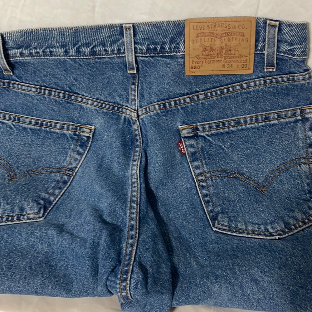 Vintage Levi's 550 Mens 34 Jean Shorts Blue Relaxed Fit Classic Denim 9” inseam